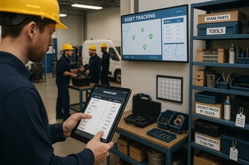 field engineer checking inventory