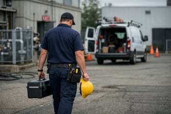 Technician walking away off a job that couldn't be done.