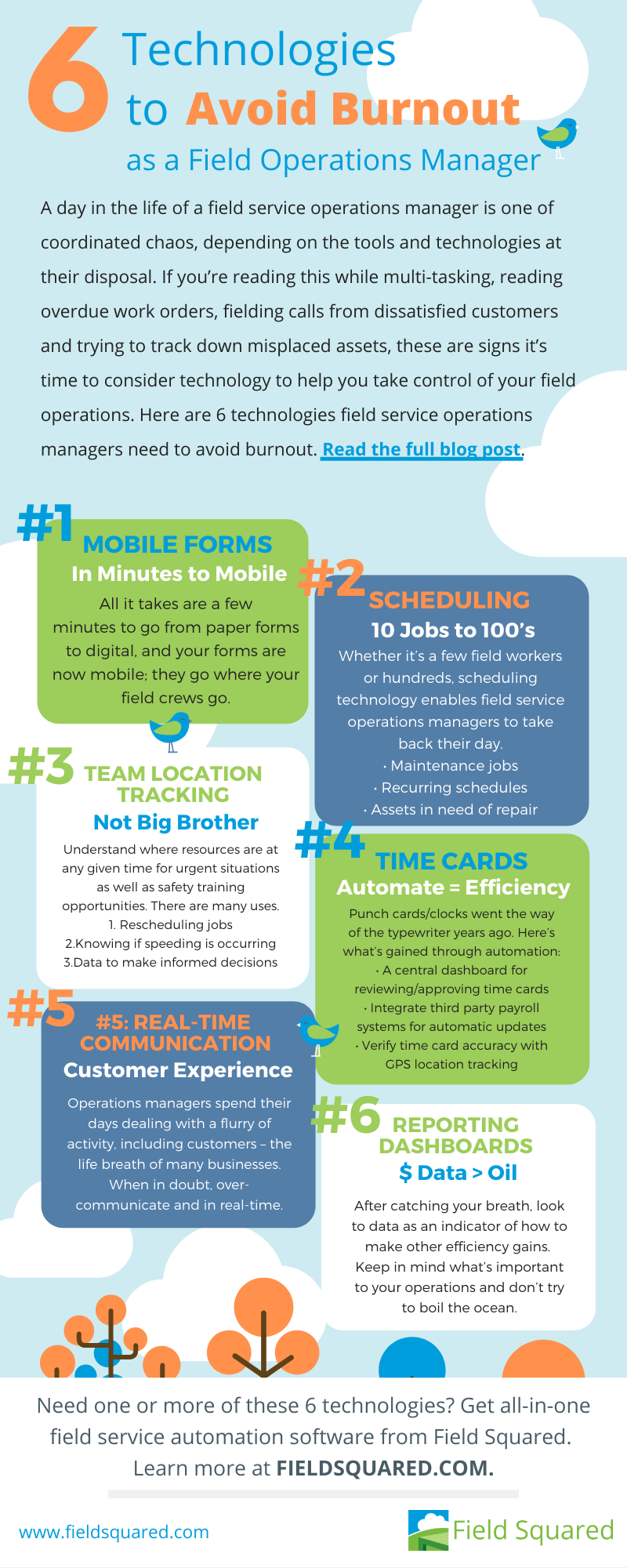 infographic six technologies to avoid burnout