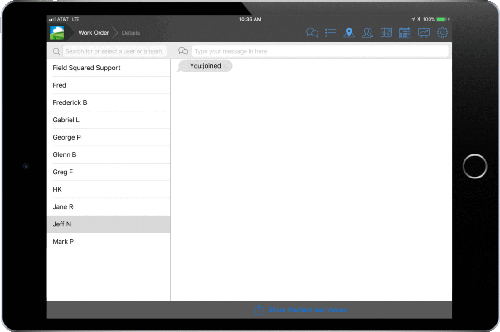 field service collaboration messaging mobile app