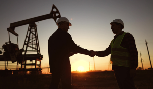 Oil Field Workers shaking hands