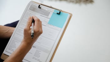 someone filling in a form