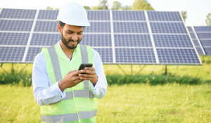 solar worker on mobile