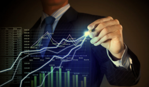 person with electricity coming out of there hand and connecting to growing numbers