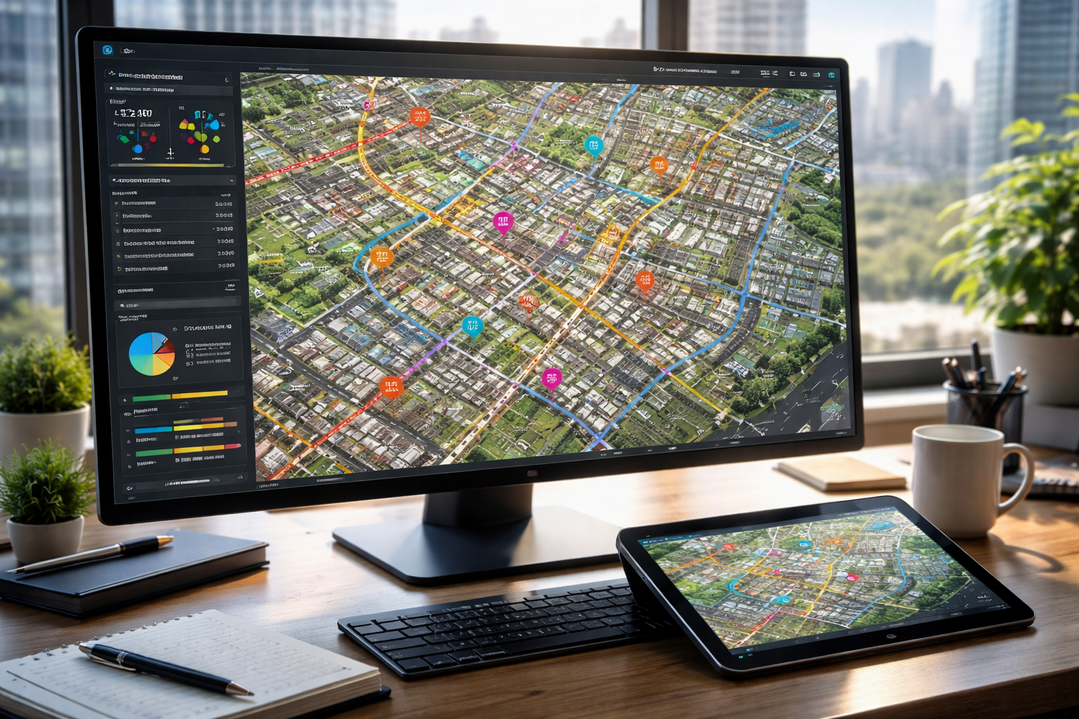 Busy screen of GIS Information